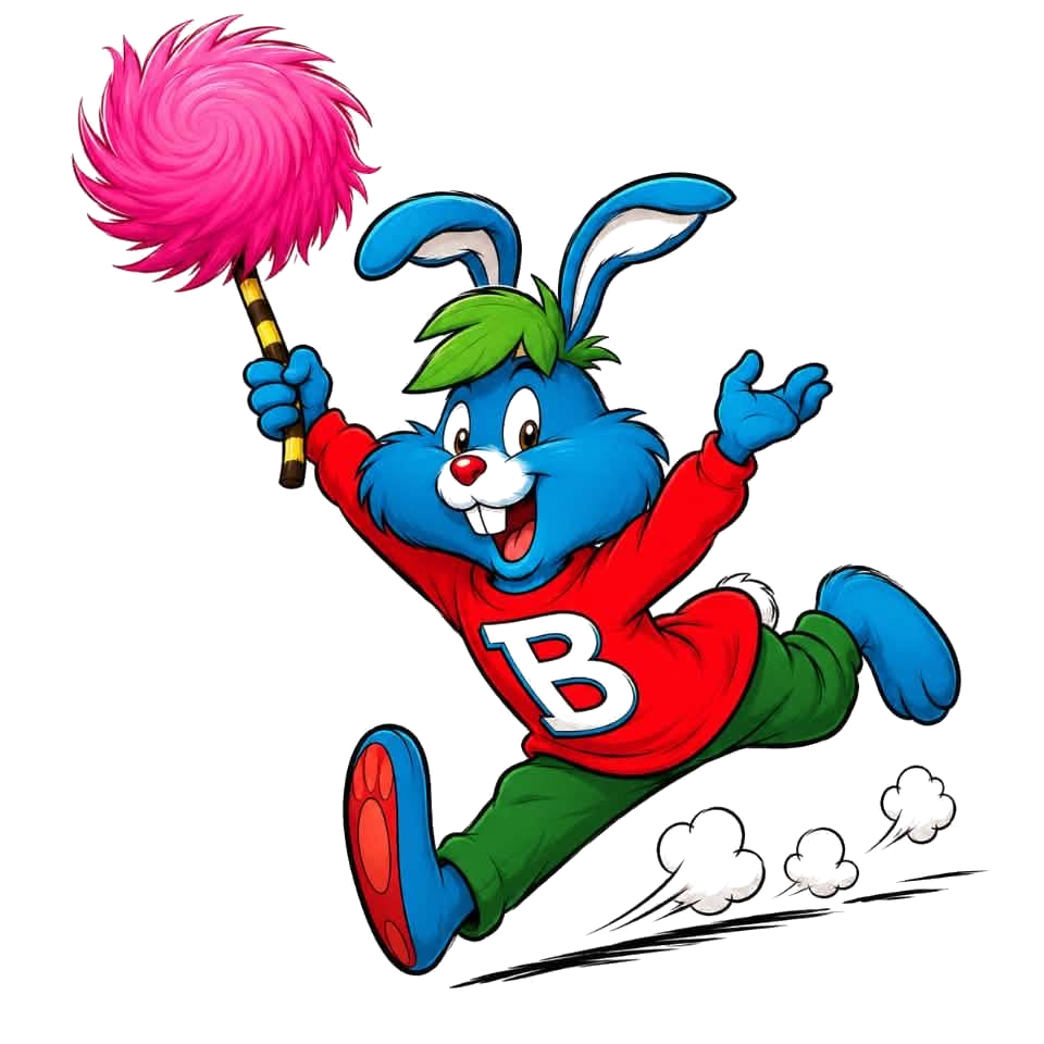 Bollie the mascot leaping with joy